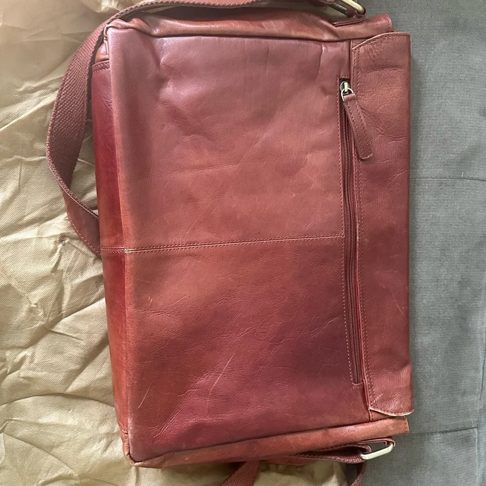 Brown leather laptop case/Messenger bag